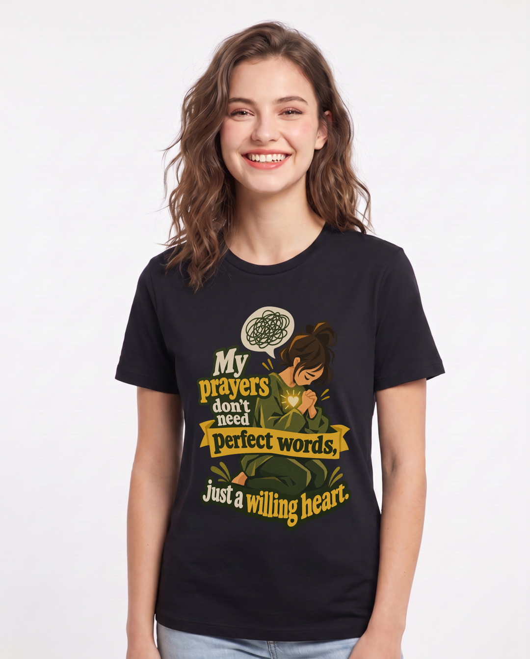 Christian Faith Black T-Shirt for Women – Everyday Expression Graphic Tee product image 3