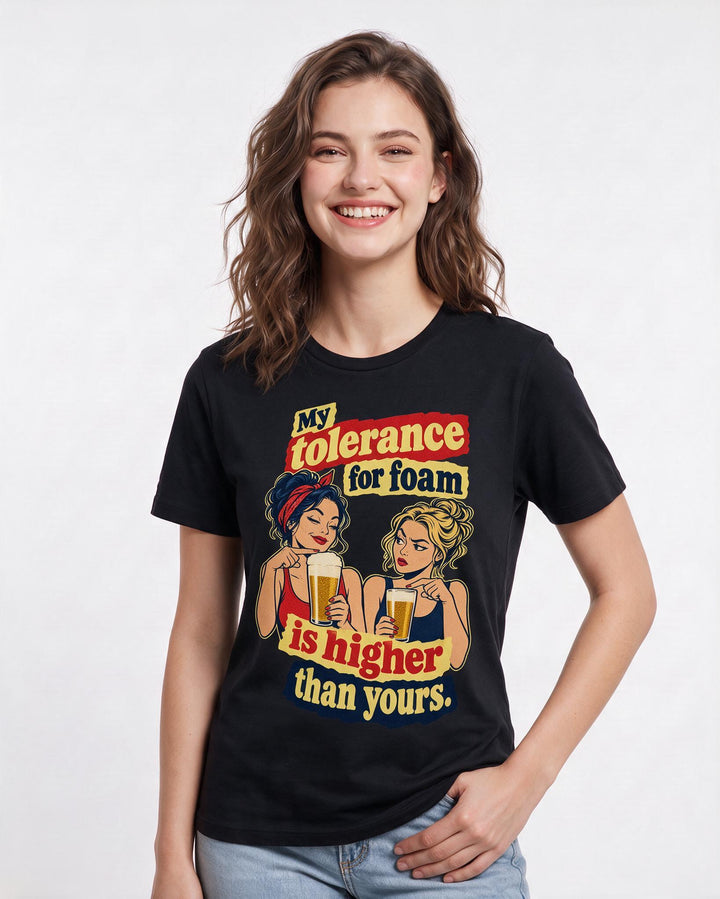 Beer Black T-Shirt for Women – Everyday Expression Graphic Tee product image 1