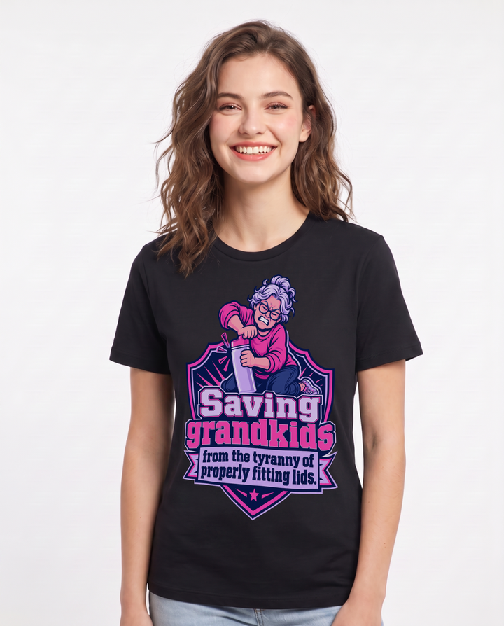 Grandparent Black T-Shirt for Women – Everyday Expression Graphic Tee product image 3