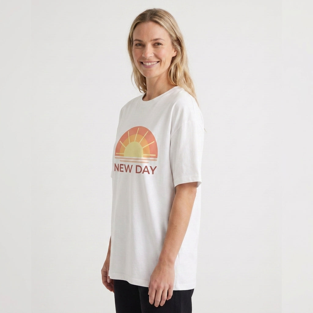 Fresh Start Vibes White T-Shirt mockup 2