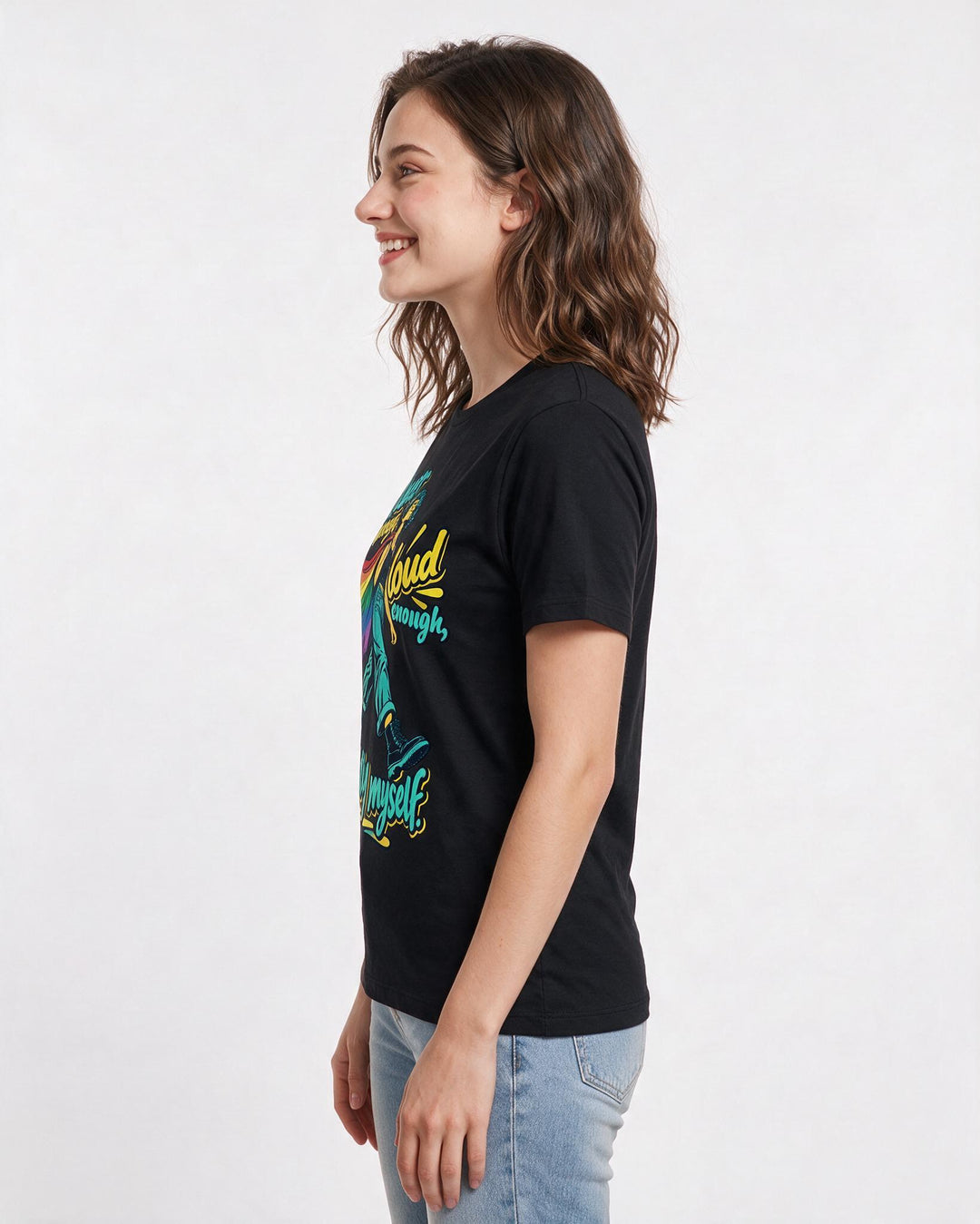 Pride Black T-Shirt for Women – Everyday Expression Graphic Tee product image 2