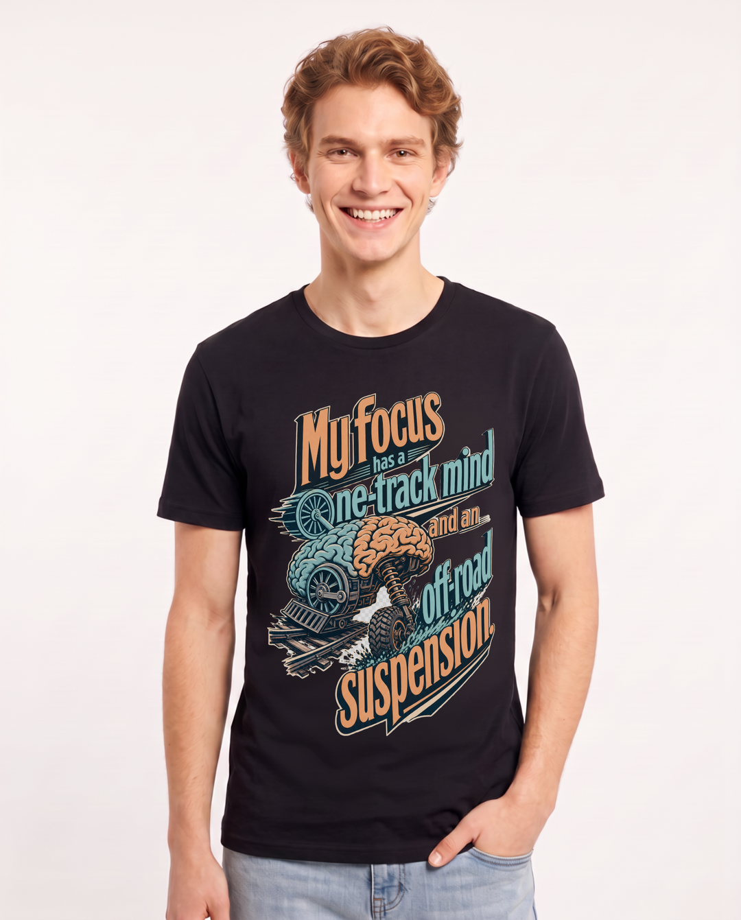 Neurodiversity Black T-Shirt for Men – Everyday Expression Graphic Tee product image 3
