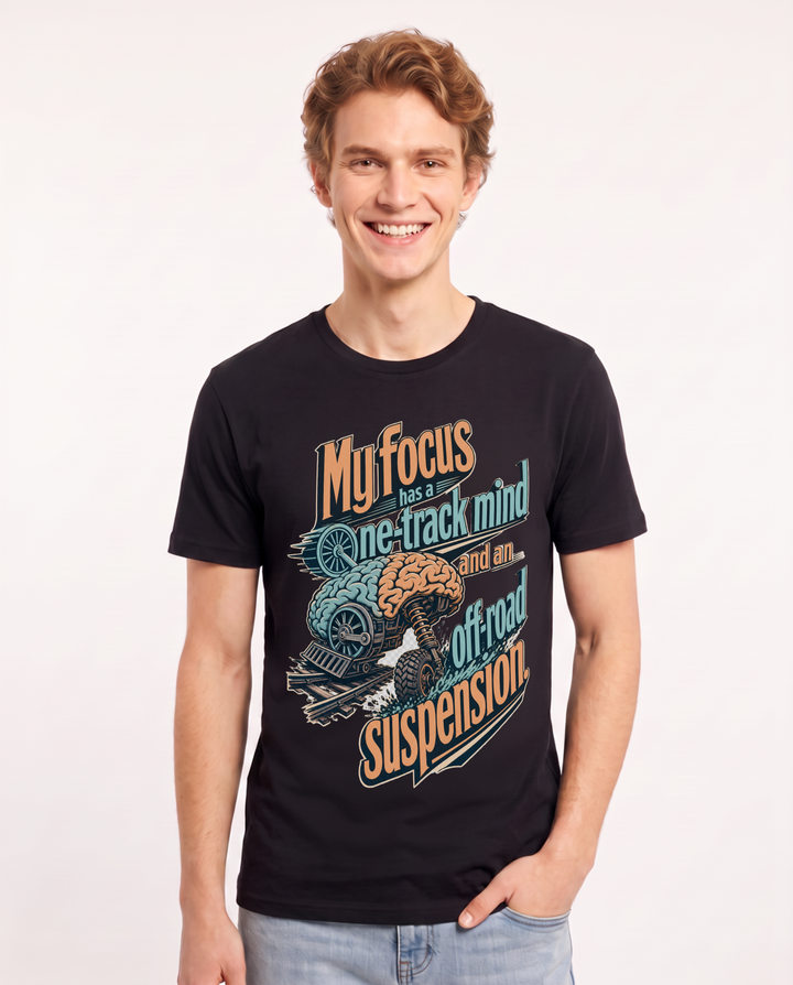 Neurodiversity Black T-Shirt for Men – Everyday Expression Graphic Tee product image 3