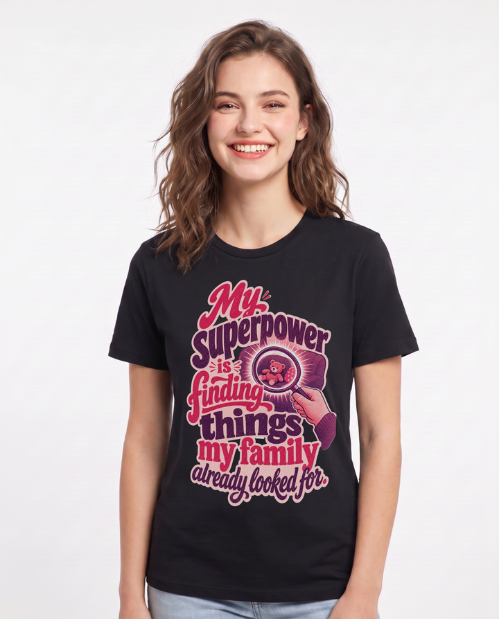 Grandparent Black T-Shirt for Women – Everyday Expression Graphic Tee product image 1