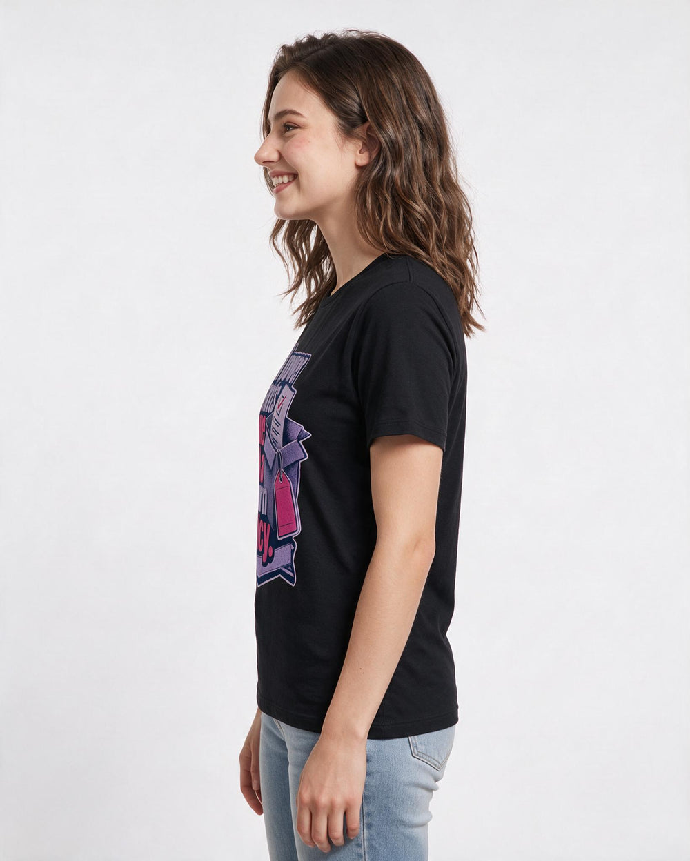 Political Statement Black T-Shirt for Women – Everyday Expression Graphic Tee product image 2