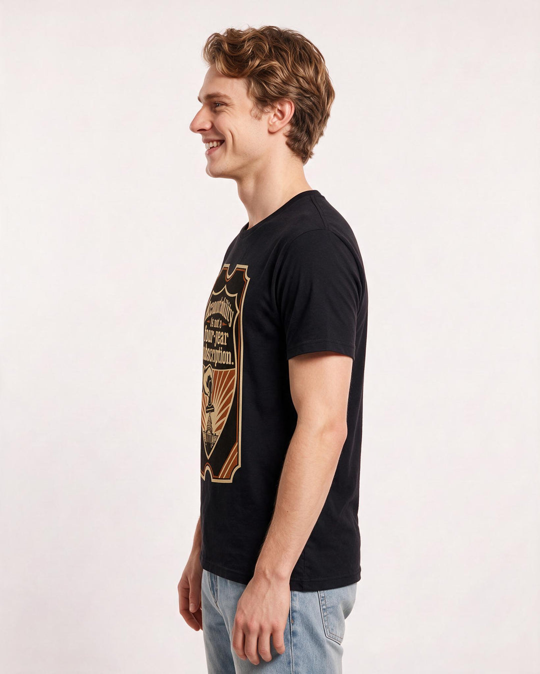 Graphic Men's Black T-Shirt - Accountability is not a four-year product image 2