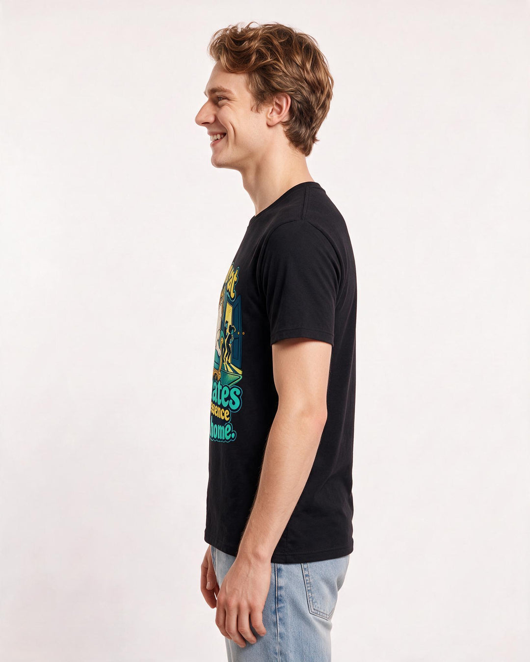 Cat Lover Black T-Shirt for Men – Everyday Expression Graphic Tee product image 2