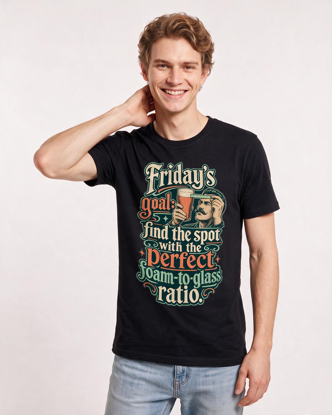 Beer Black T-Shirt for Men – Everyday Expression Graphic Tee product image 3