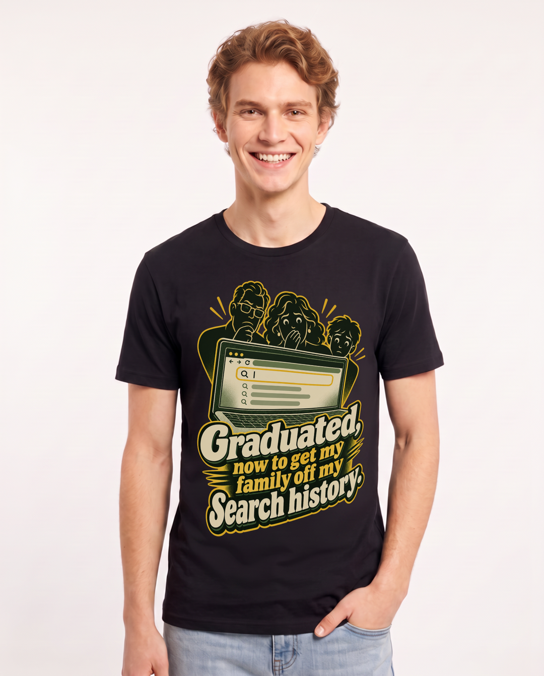 Graduation Black T-Shirt for Men – Everyday Expression Graphic Tee product image 3