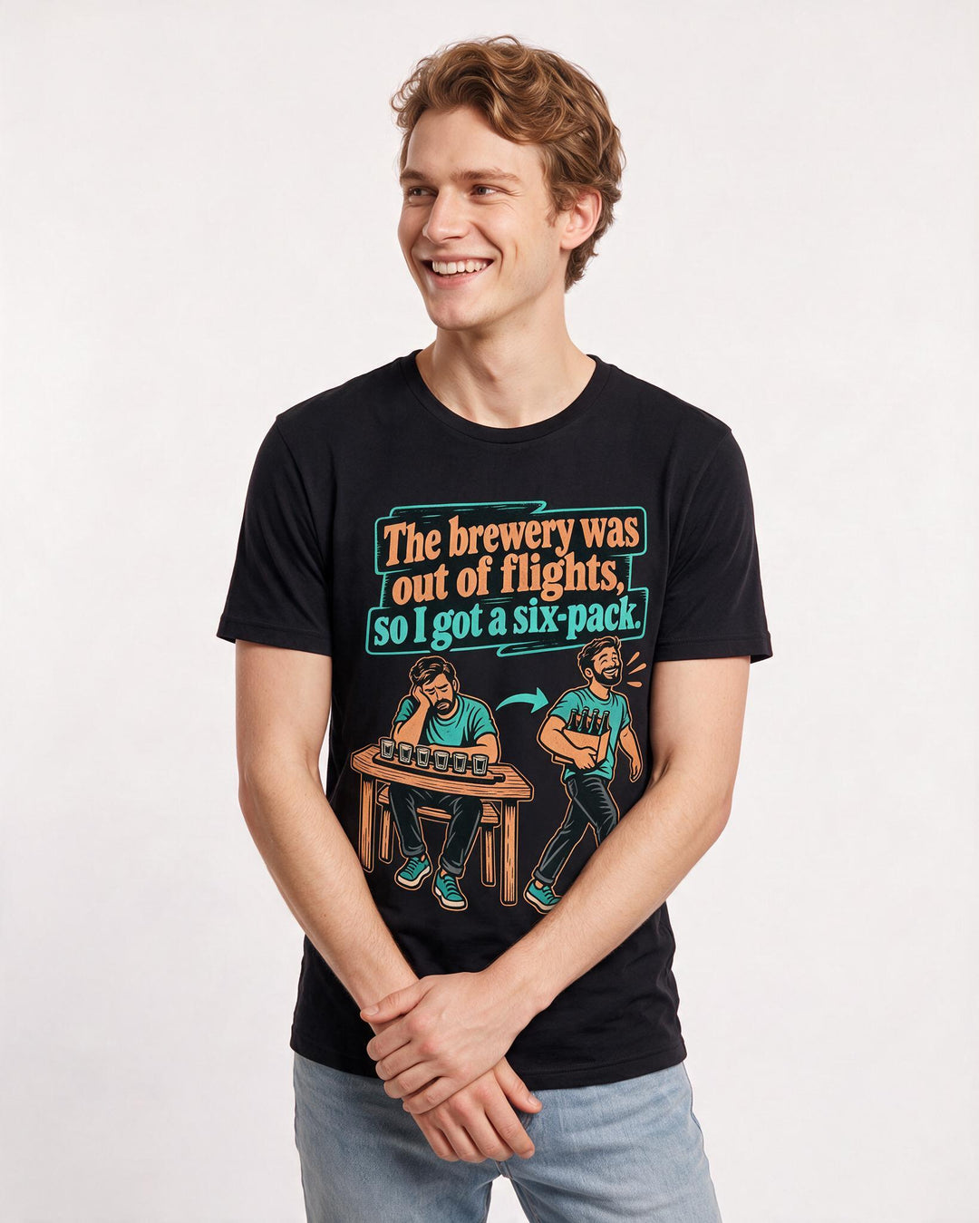 Beer Black T-Shirt for Men – Everyday Expression Graphic Tee product image 1