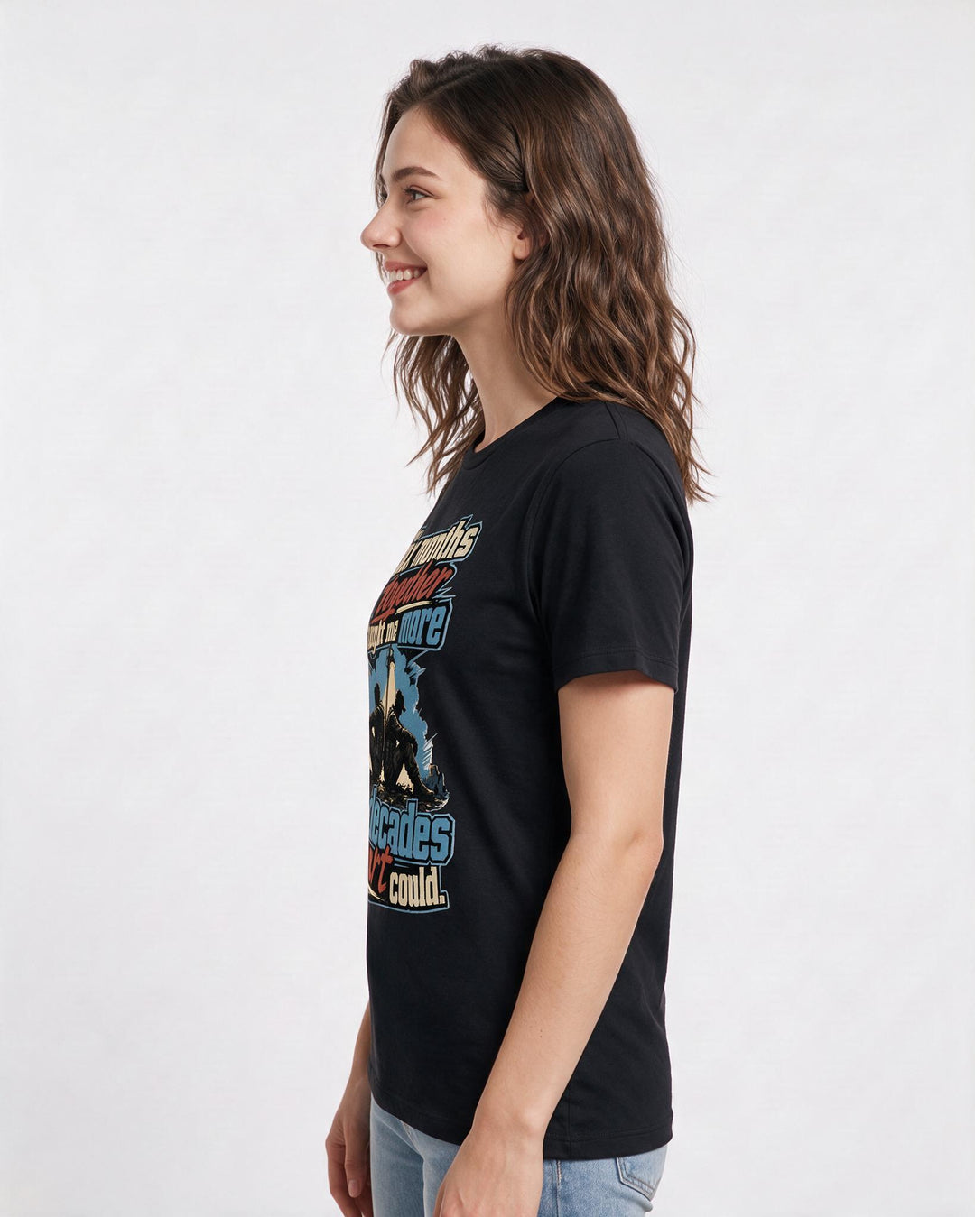 Veteran Women's Black T-Shirt – Six months together taught me more product image 2