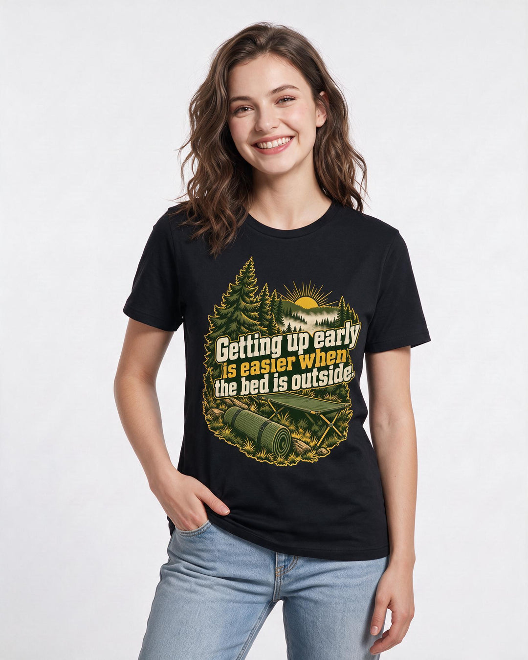 Hunting Black T-Shirt for Women – Everyday Expression Graphic Tee product image 1