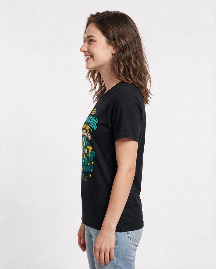 Christmas Black T-Shirt for Women – Holiday Theme Graphic Tee product image 2