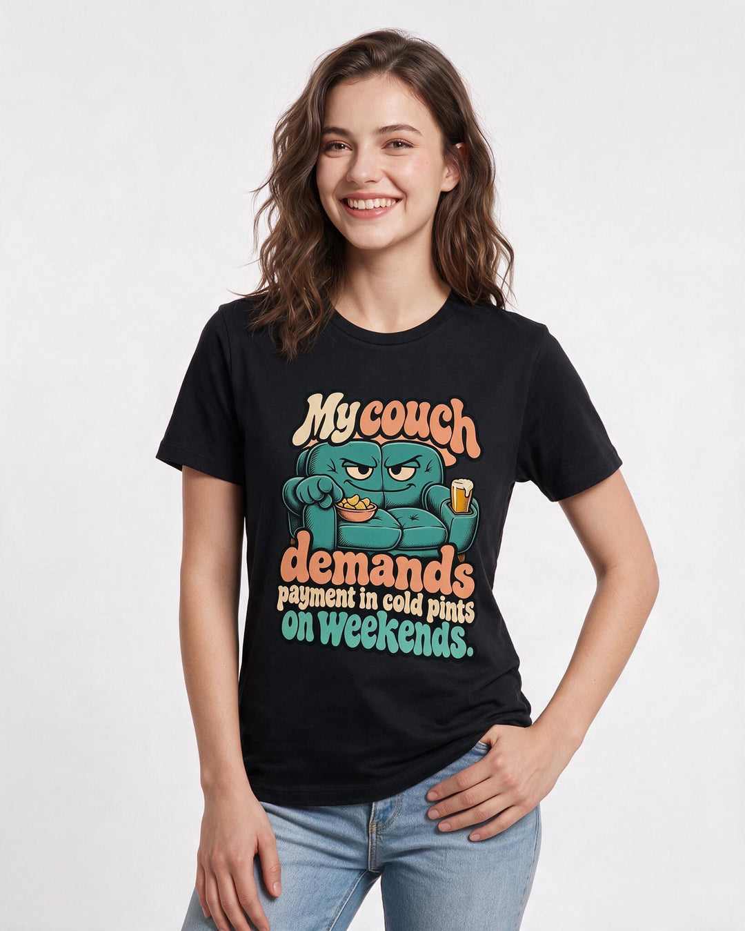 Beer Black T-Shirt for Women – Everyday Expression Graphic Tee product image 1