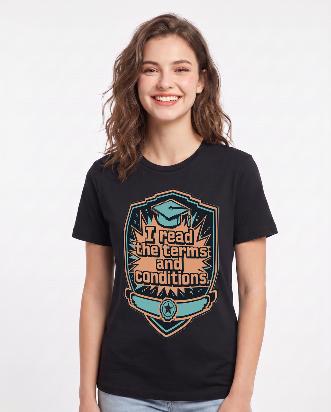 Graduation Gift Women's Black T-Shirt - I read the terms and product image 1