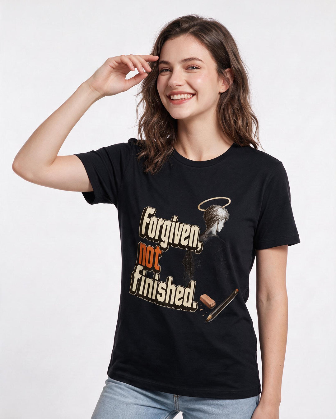 Christian Faith Black T-Shirt for Women – Everyday Expression Graphic Tee product image 1