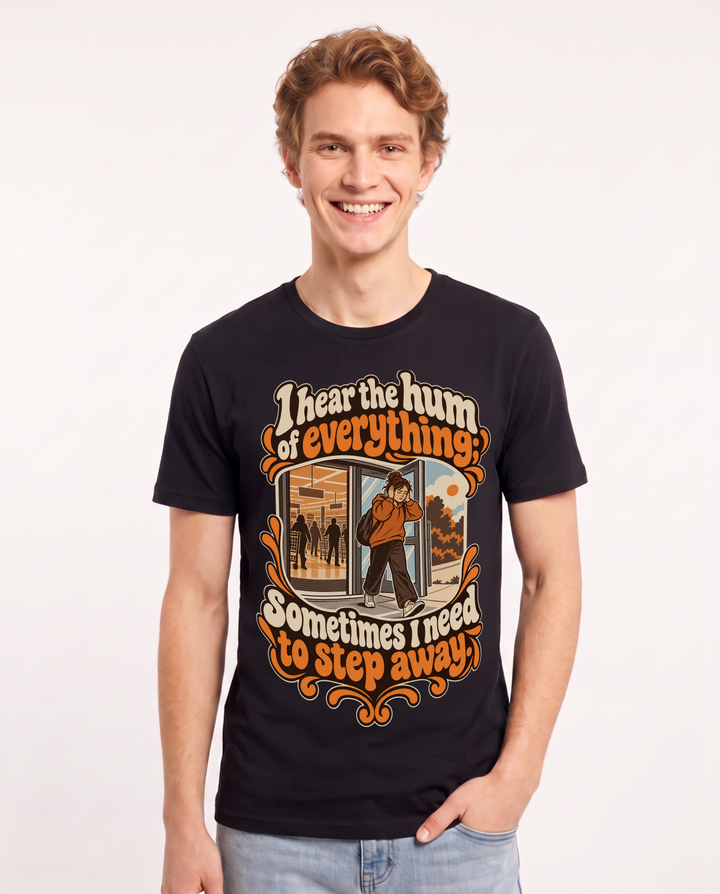 Neurodiversity Black T-Shirt for Men – Everyday Expression Graphic Tee product image 3
