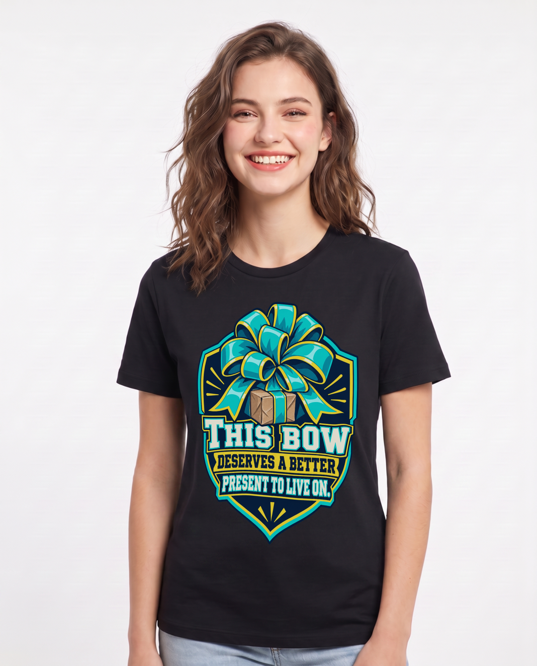 Christmas Black T-Shirt for Women – Holiday Theme Graphic Tee product image 3