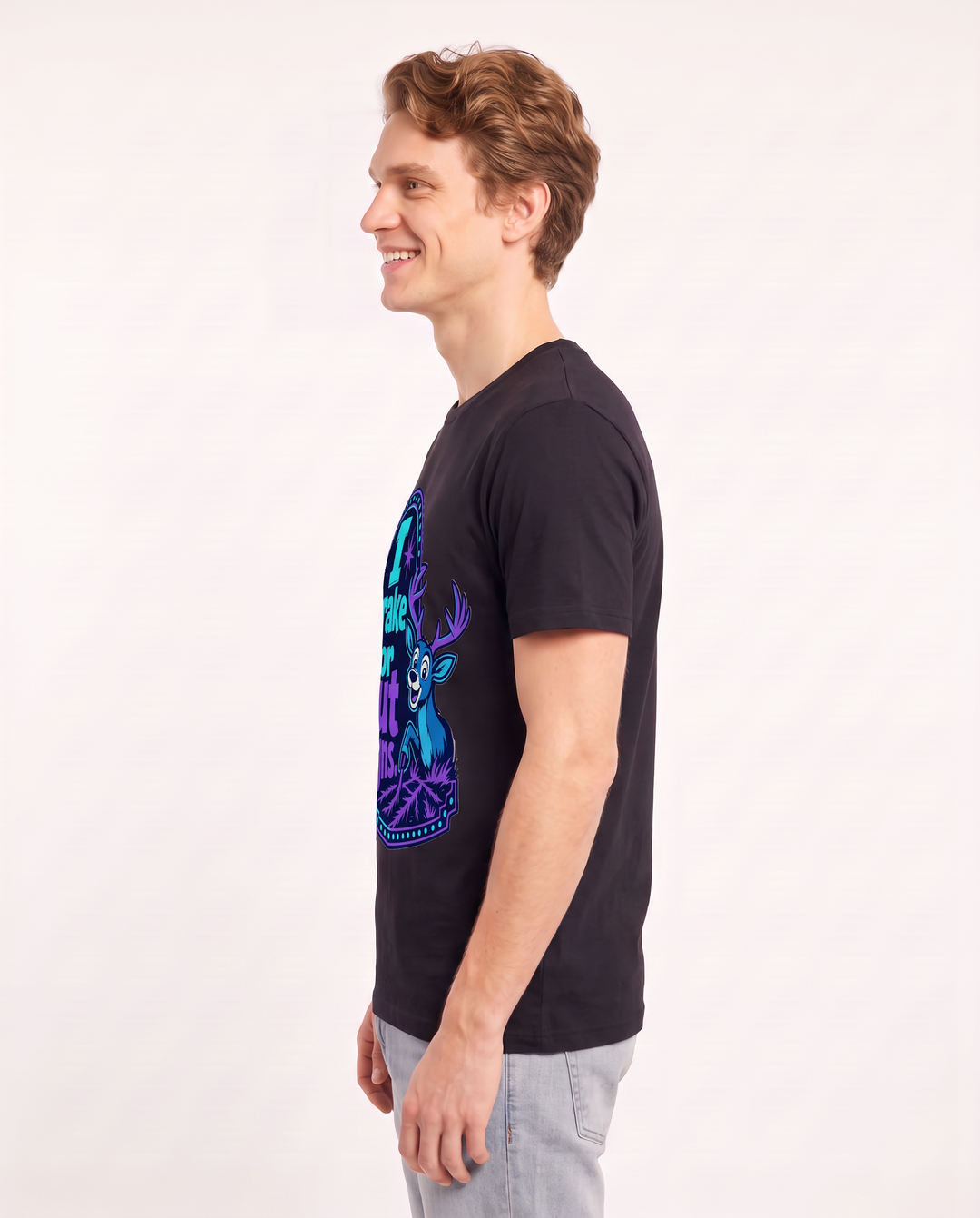 Hunting Men's Black T-Shirt - I brake for rut signs. product image 2