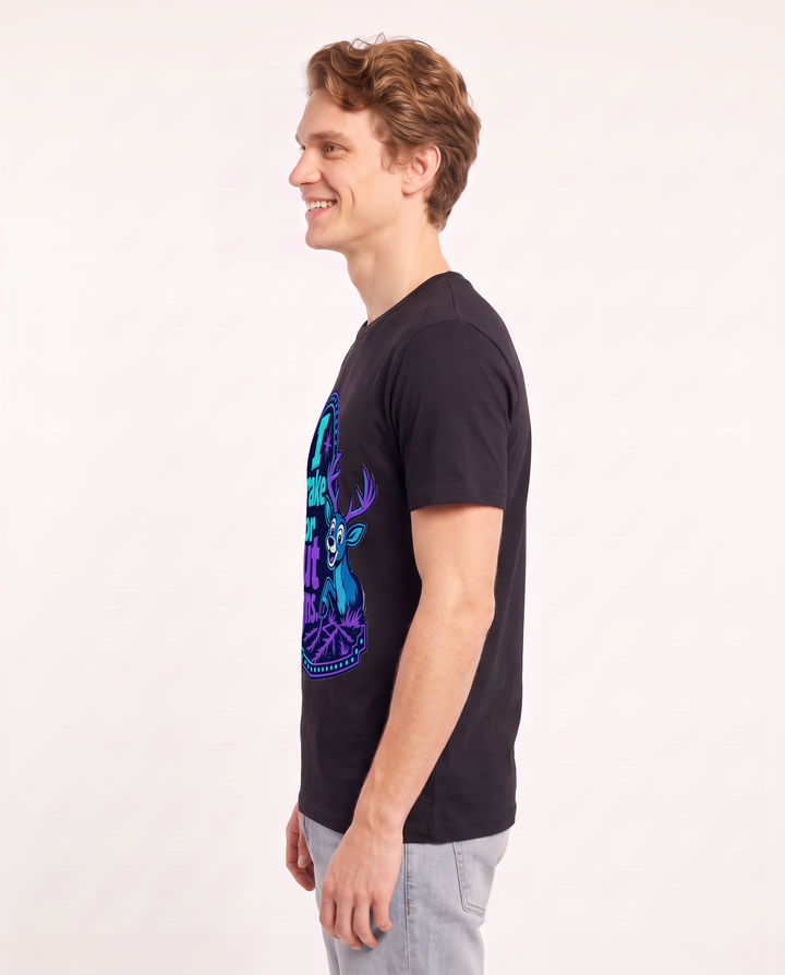 Hunting Men's Black T-Shirt - I brake for rut signs. product image 2