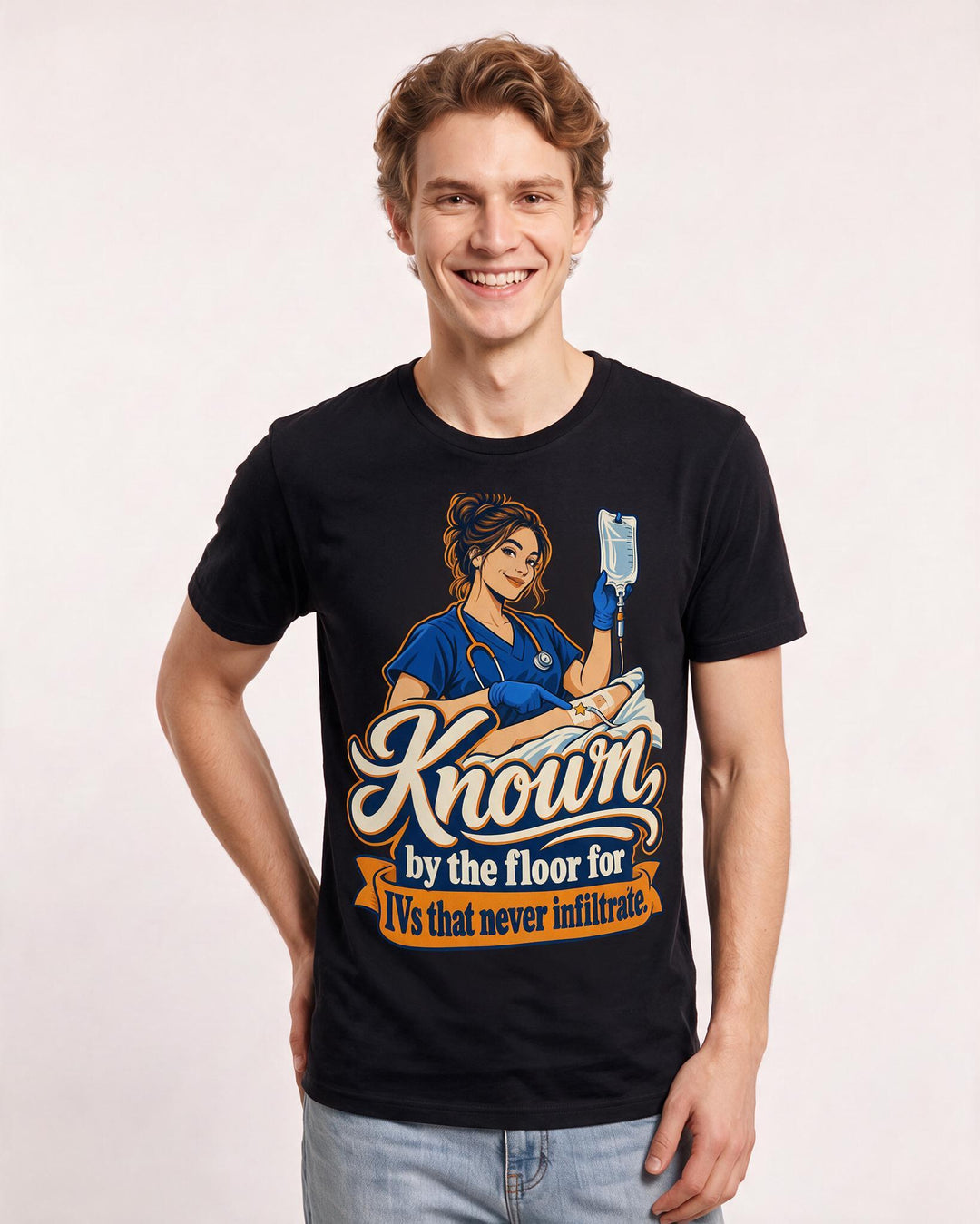 Nurse Black T-Shirt for Men – Nursing Life Graphic Tee product image 1