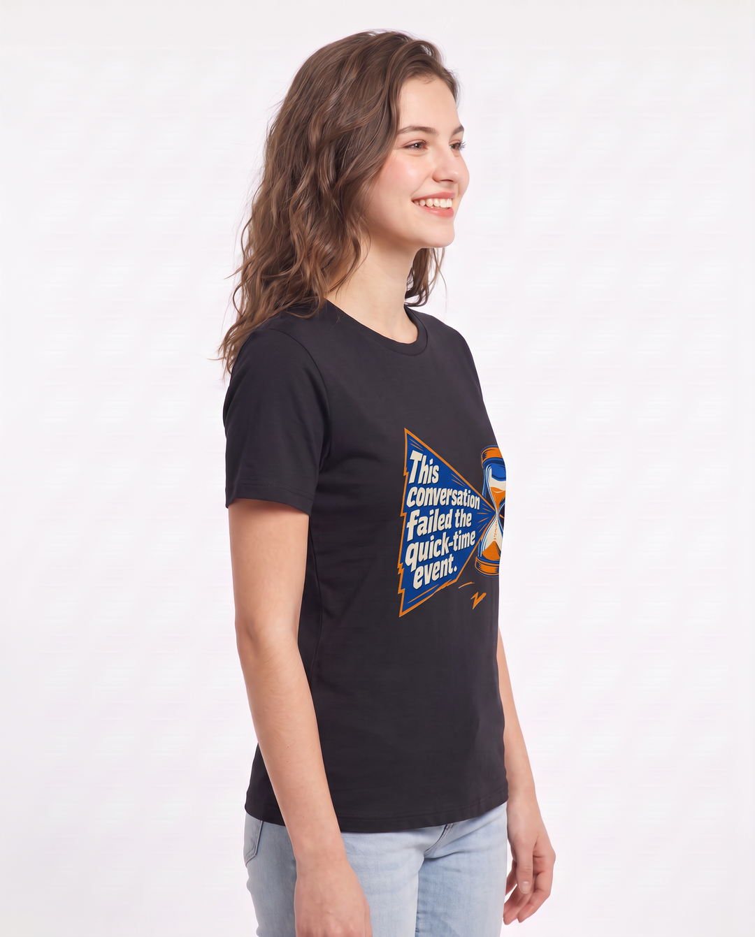 Gaming Women's Black T-Shirt - This conversation failed the product image 2