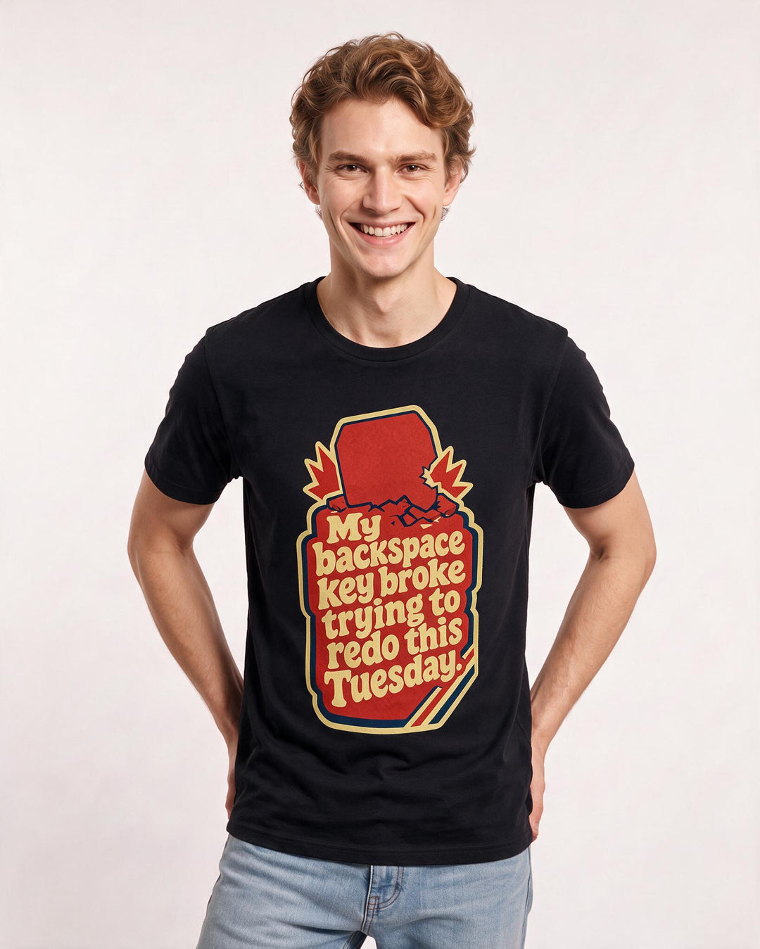Gaming Men's Black T-Shirt - My backspace key broke trying to redo product image 3