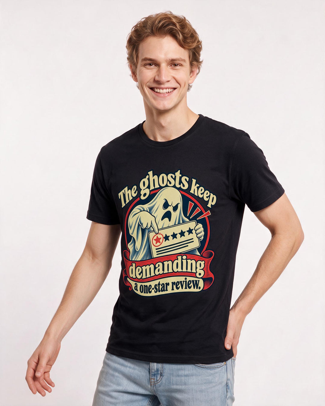 Halloween Black T-Shirt for Men – Halloween Theme Graphic Tee product image 1