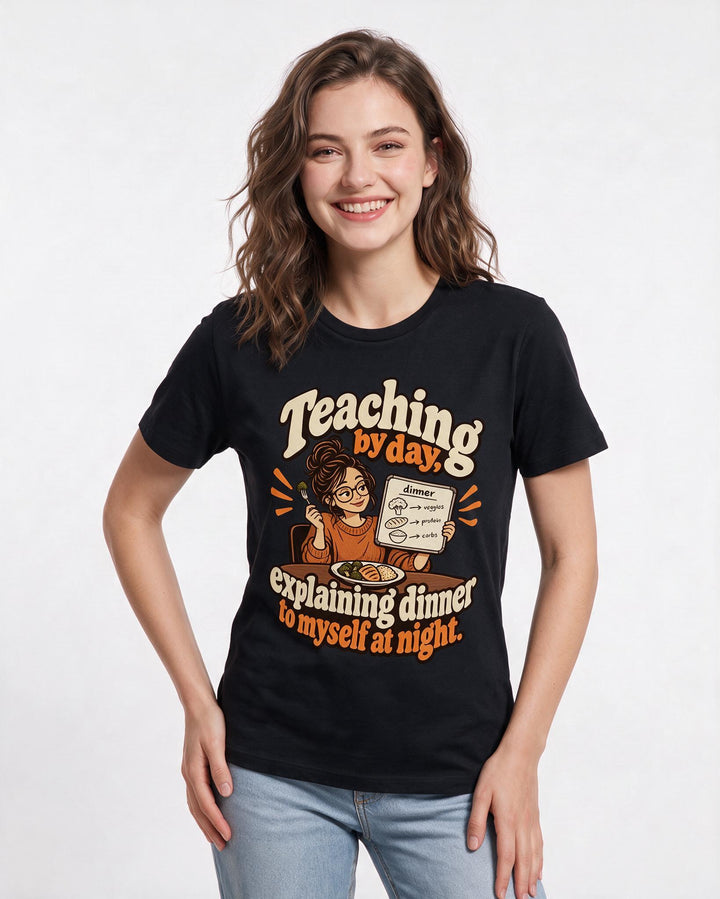 Teacher Black T-Shirt for Women – Everyday Expression Graphic Tee product image 1
