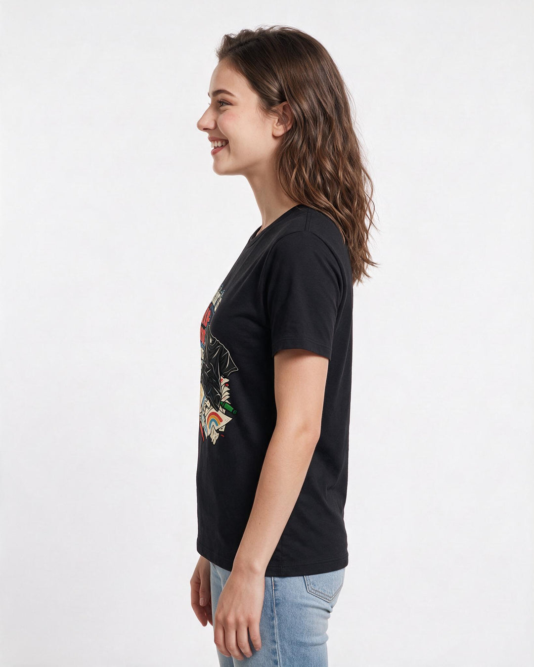 Teacher Black T-Shirt for Women – Everyday Expression Graphic Tee product image 2