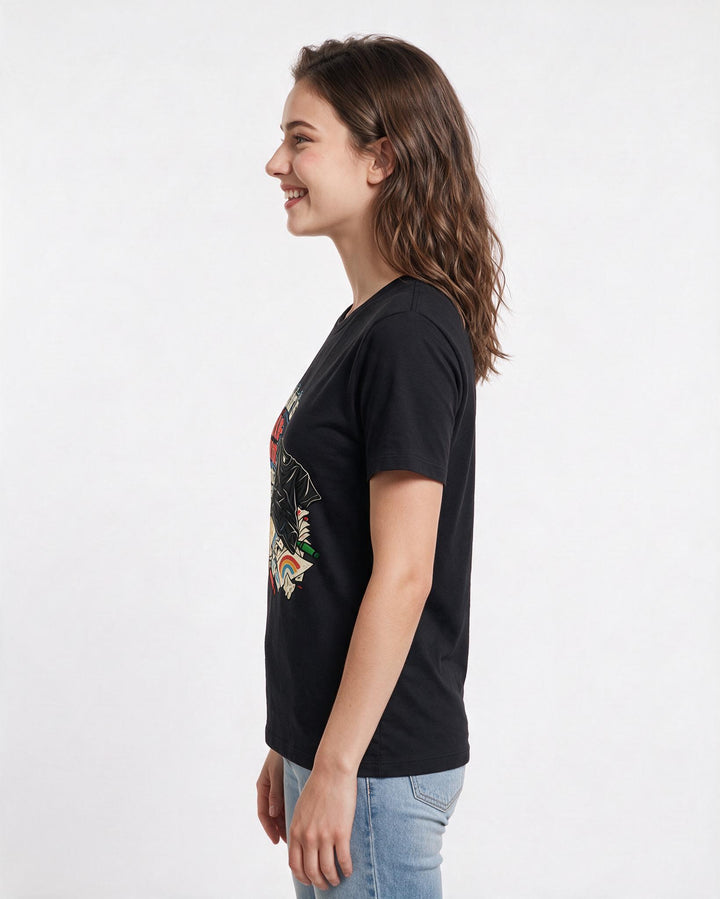 Teacher Black T-Shirt for Women – Everyday Expression Graphic Tee product image 2