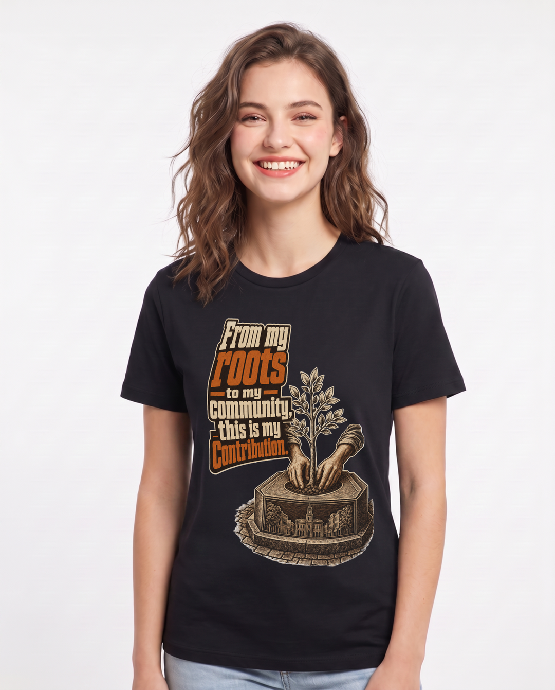 Patriotic Black T-Shirt for Women – Everyday Expression Graphic Tee product image 3