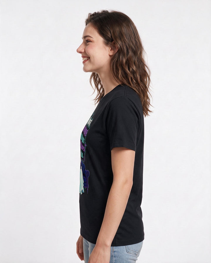 Halloween Black T-Shirt for Women – Halloween Theme Graphic Tee product image 2