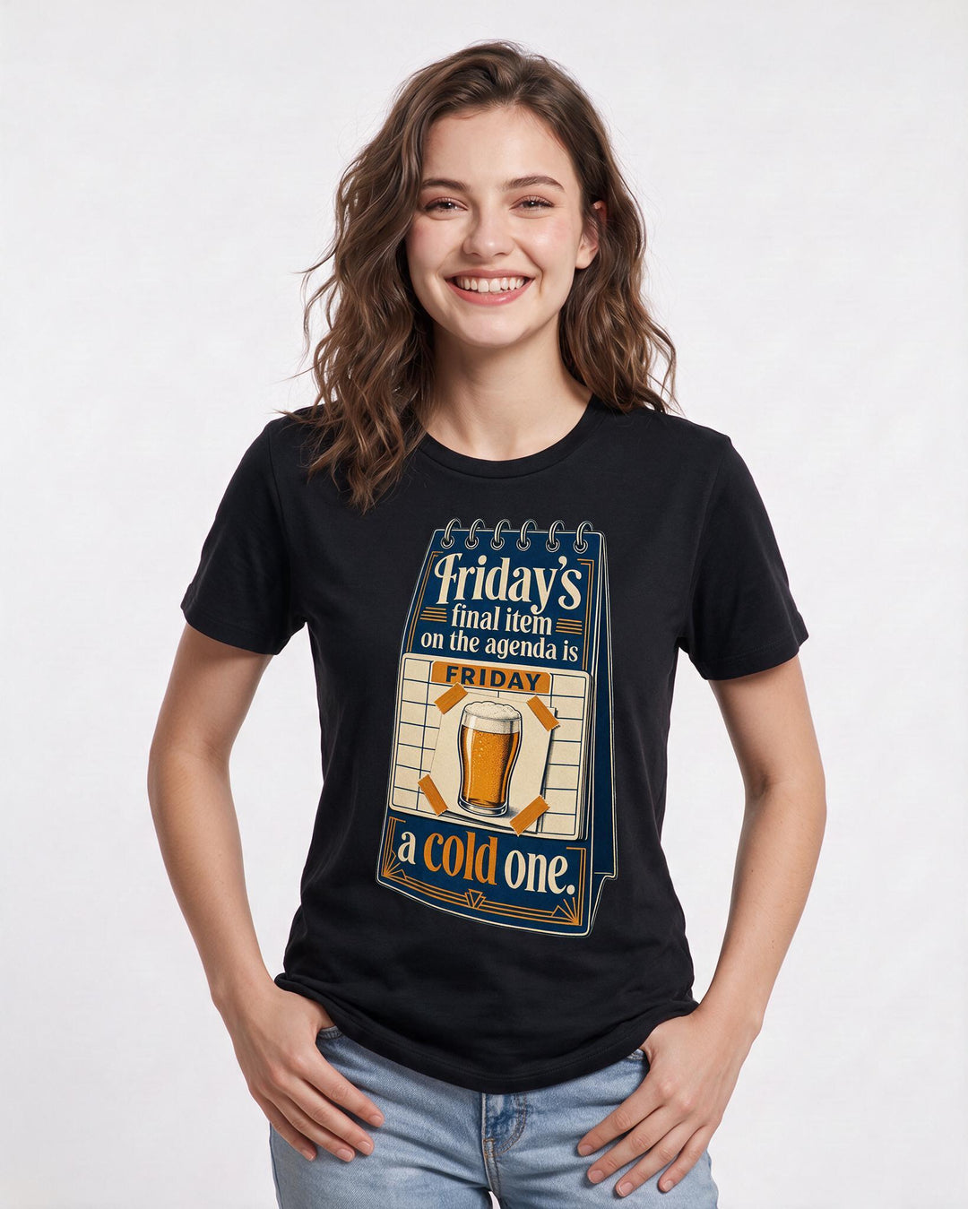 Beer Black T-Shirt for Women – Everyday Expression Graphic Tee product image 1