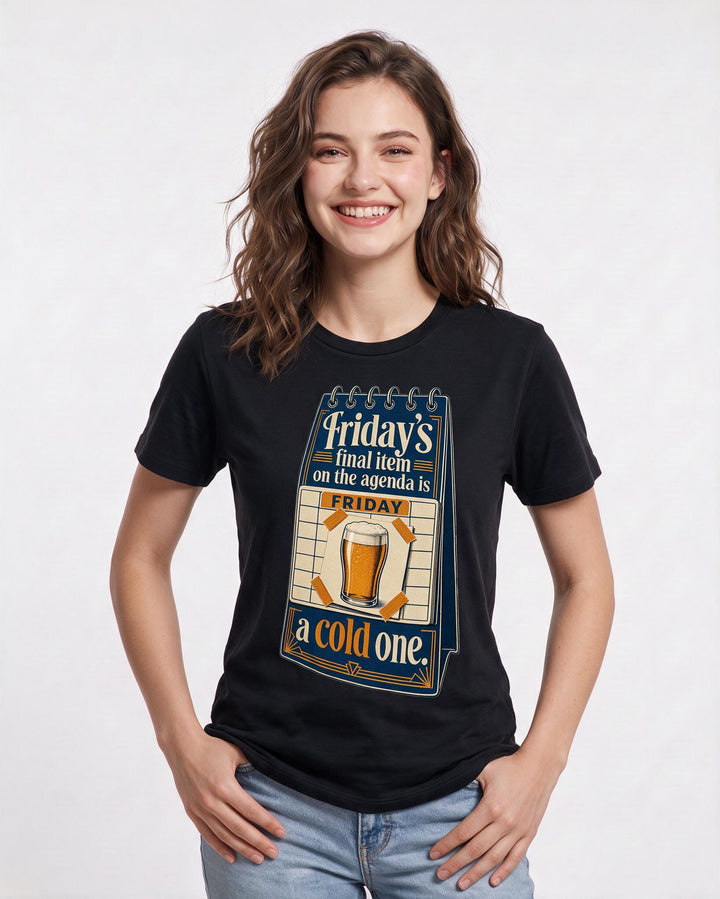 Beer Black T-Shirt for Women – Everyday Expression Graphic Tee product image 1