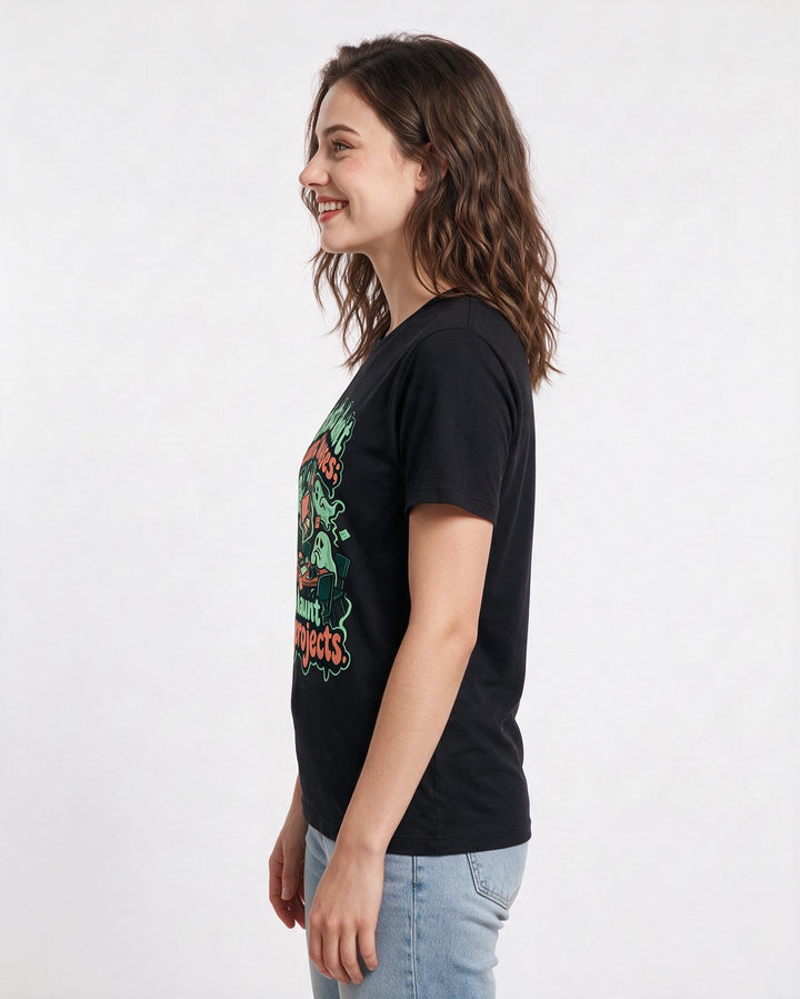 Halloween Black T-Shirt for Women – Halloween Theme Graphic Tee product image 2