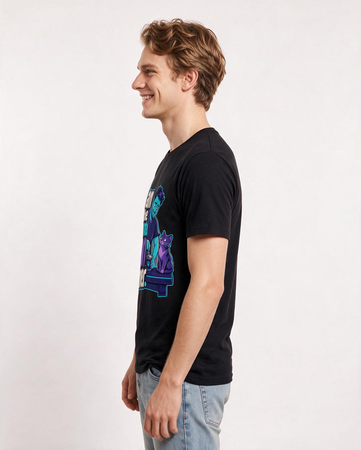 Funny Cat Lover Men's Black T-Shirt – I am the designated can opener. product image 2