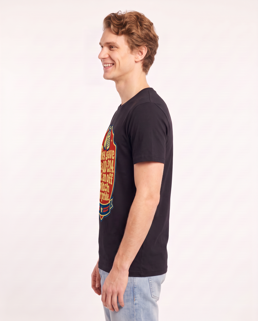 Graphic Men's Black T-Shirt - They gave me a DD-214, not an off switch product image 2