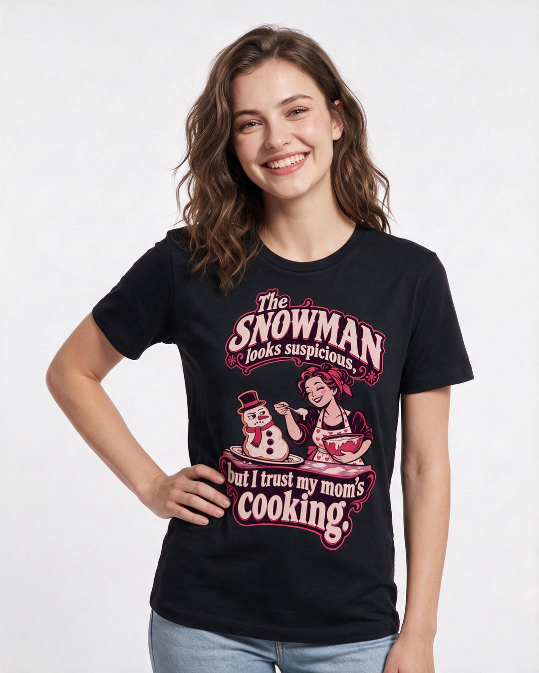 Christmas Black T-Shirt for Women – Holiday Theme Graphic Tee product image 1