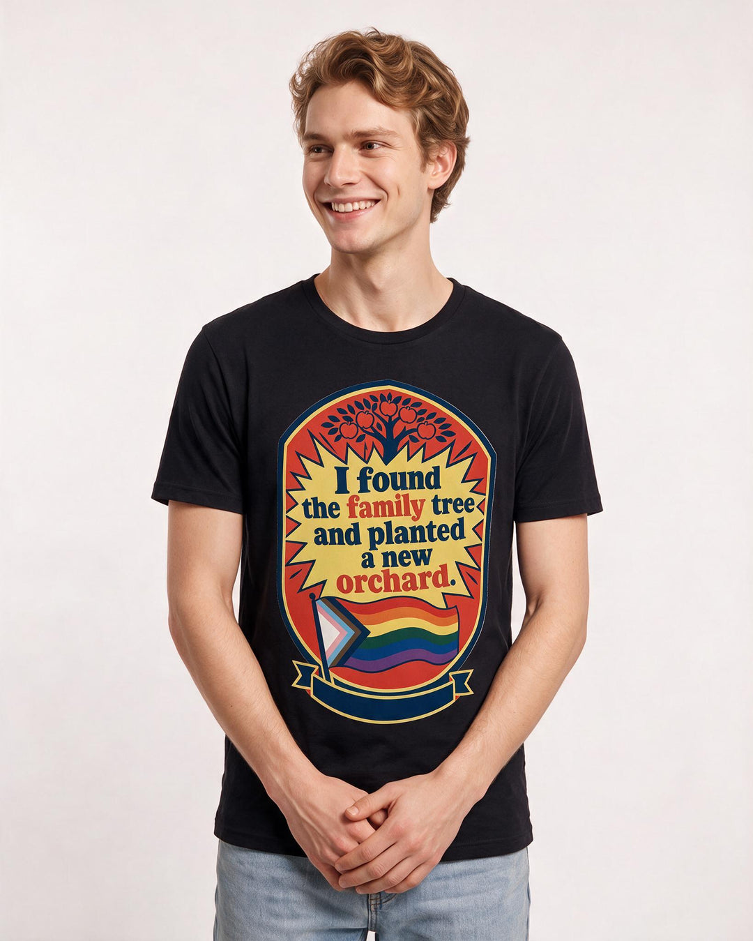 Graphic Men's Black T-Shirt - I found the family tree and planted a product image 3