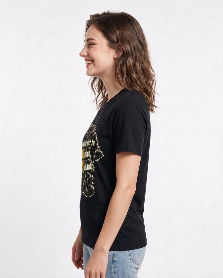 Cat Lover Black T-Shirt for Women – Everyday Expression Graphic Tee product image 2