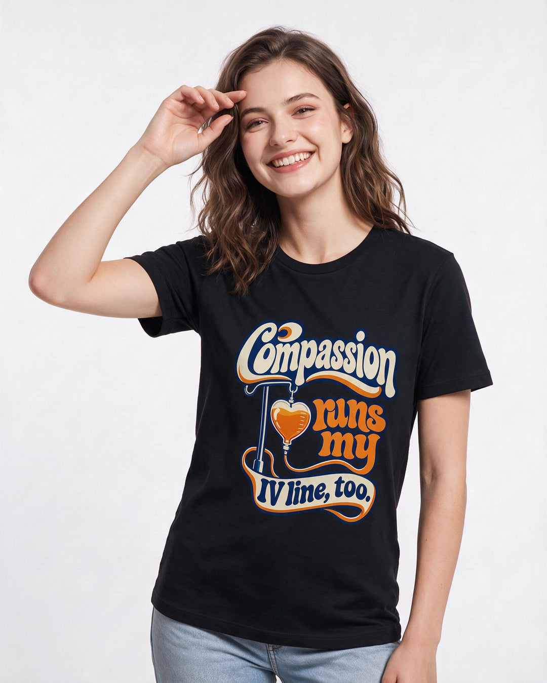 Nurse Black T-Shirt for Women – Nursing Life Graphic Tee product image 1