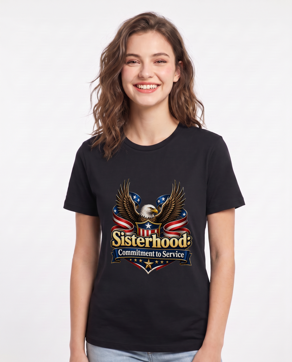 Sisterhood: Commitment to Service Women's Black T-Shirt product image 2