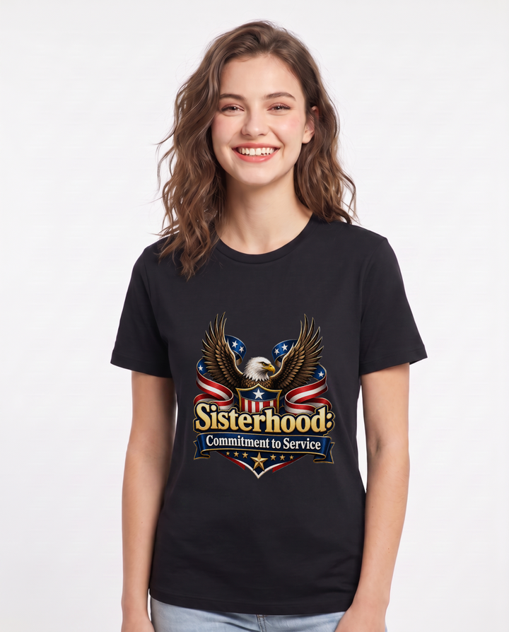 Sisterhood: Commitment to Service Women's Black T-Shirt product image 2