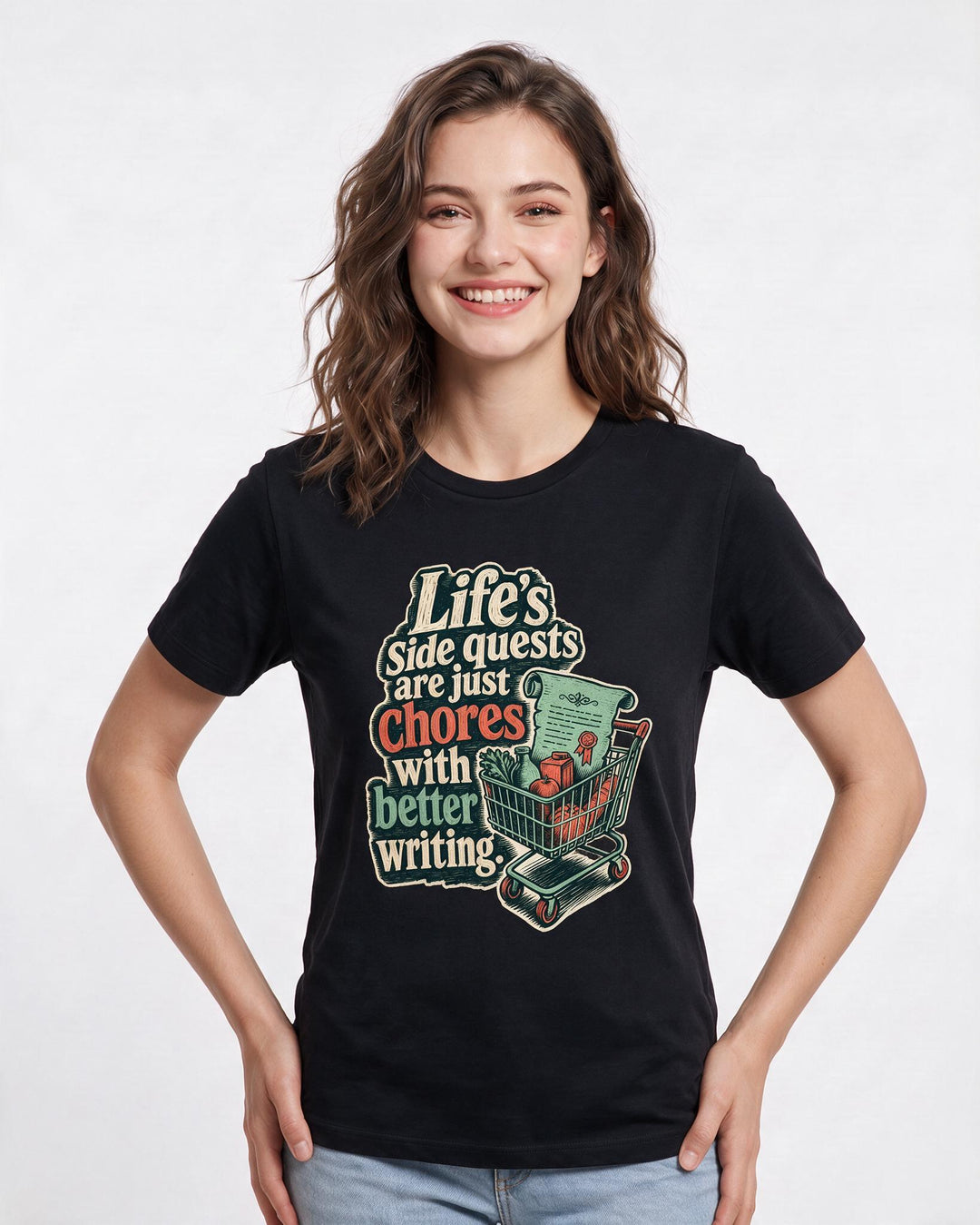 Gaming Black T-Shirt for Women – Game Night Graphic Tee product image 3