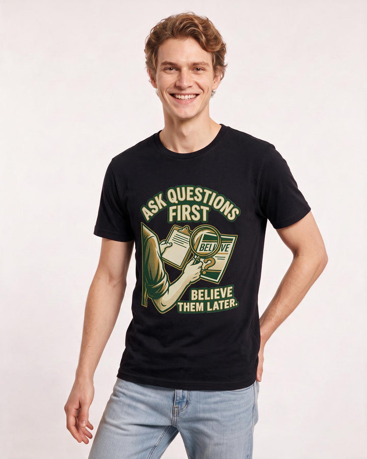 Political Statement Black T-Shirt for Men – Everyday Expression Graphic Tee product image 1