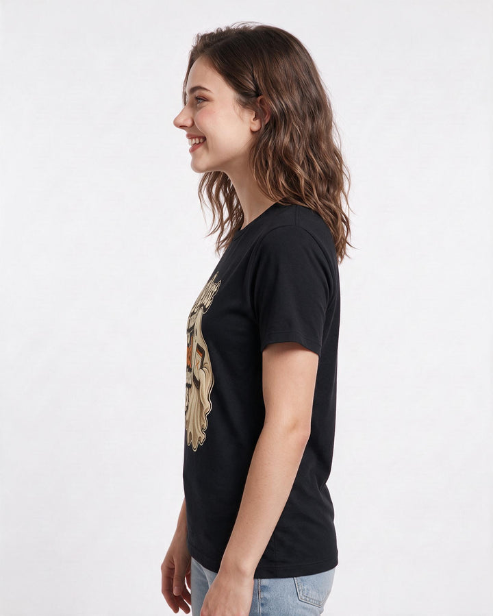 Halloween Women's Black T-Shirt – My ghost just wants to cancel all weekend plans. product image 2