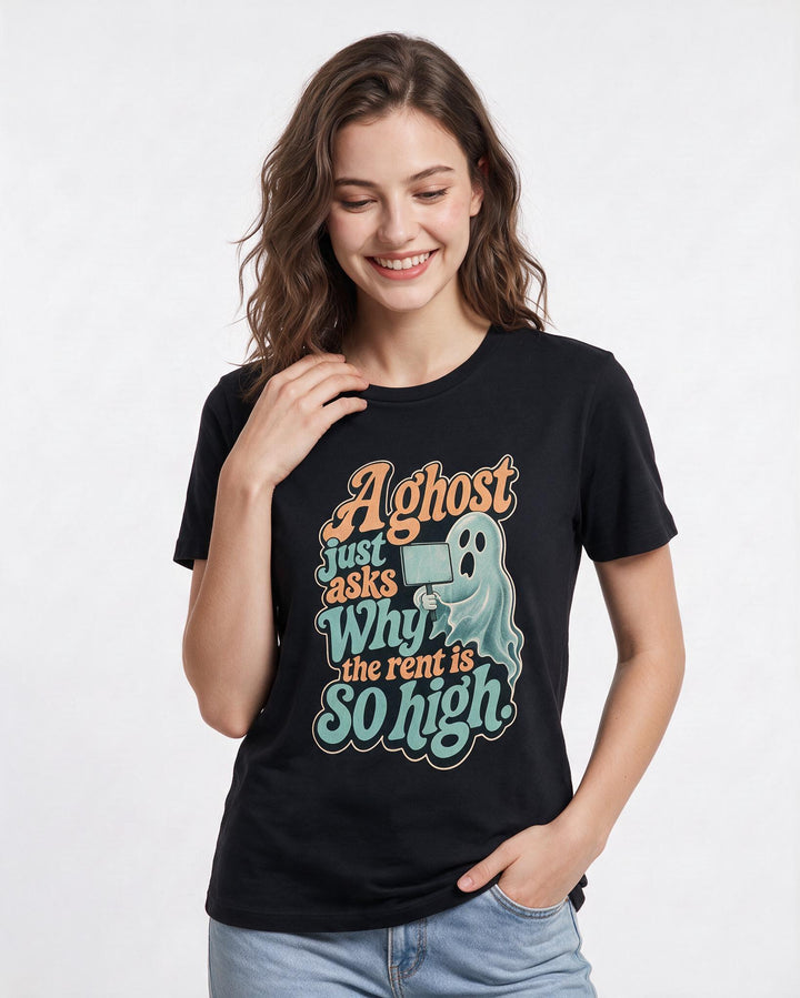 Halloween Black T-Shirt for Women – Halloween Theme Graphic Tee product image 3