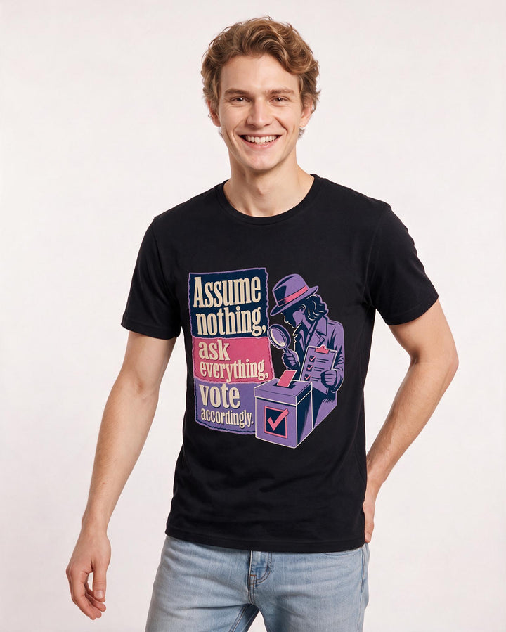 Political Statement Black T-Shirt for Men – Everyday Expression Graphic Tee product image 3