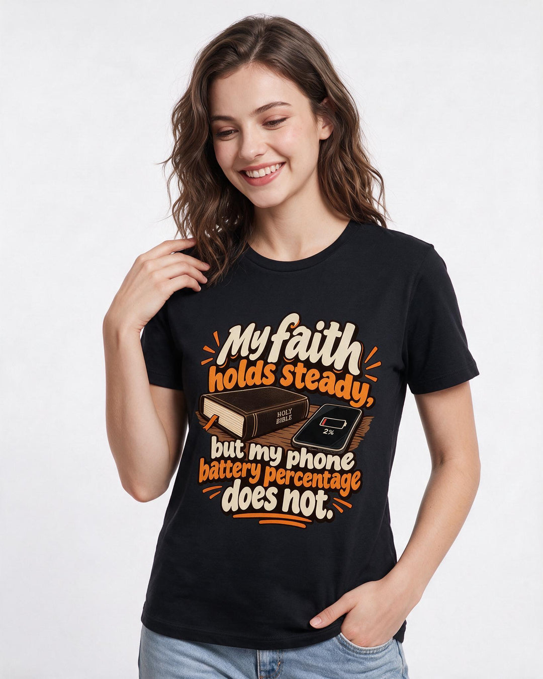 Christian Faith Black T-Shirt for Women – Everyday Expression Graphic Tee product image 1
